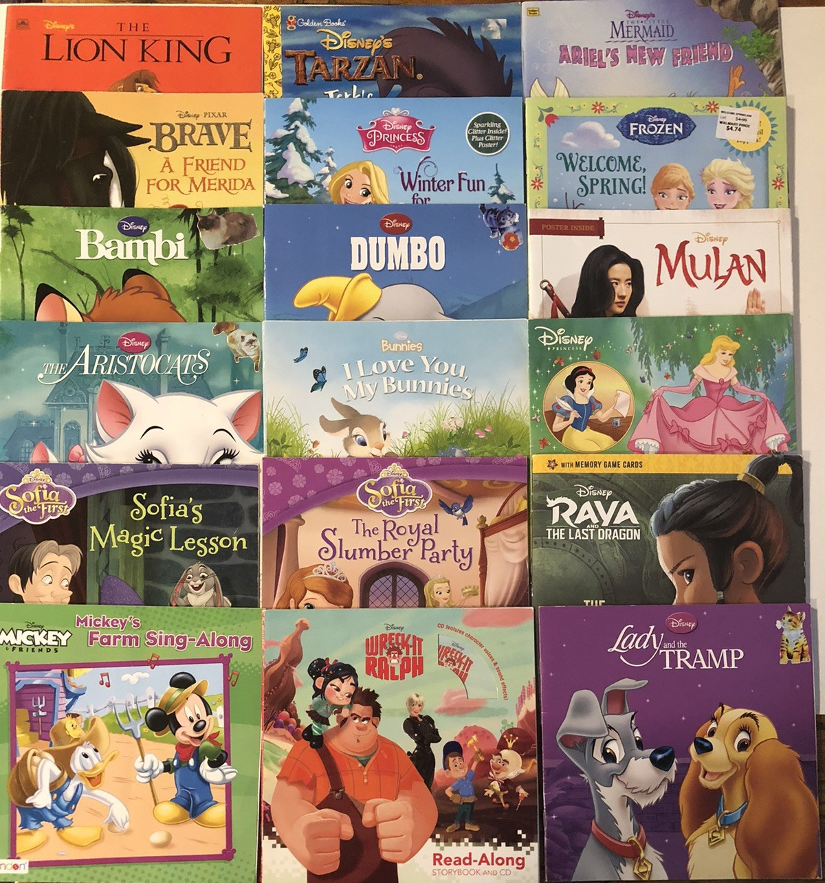 Lot of 18 Disney & Pixar Children’s Softcover Books – Mickey, Lion King