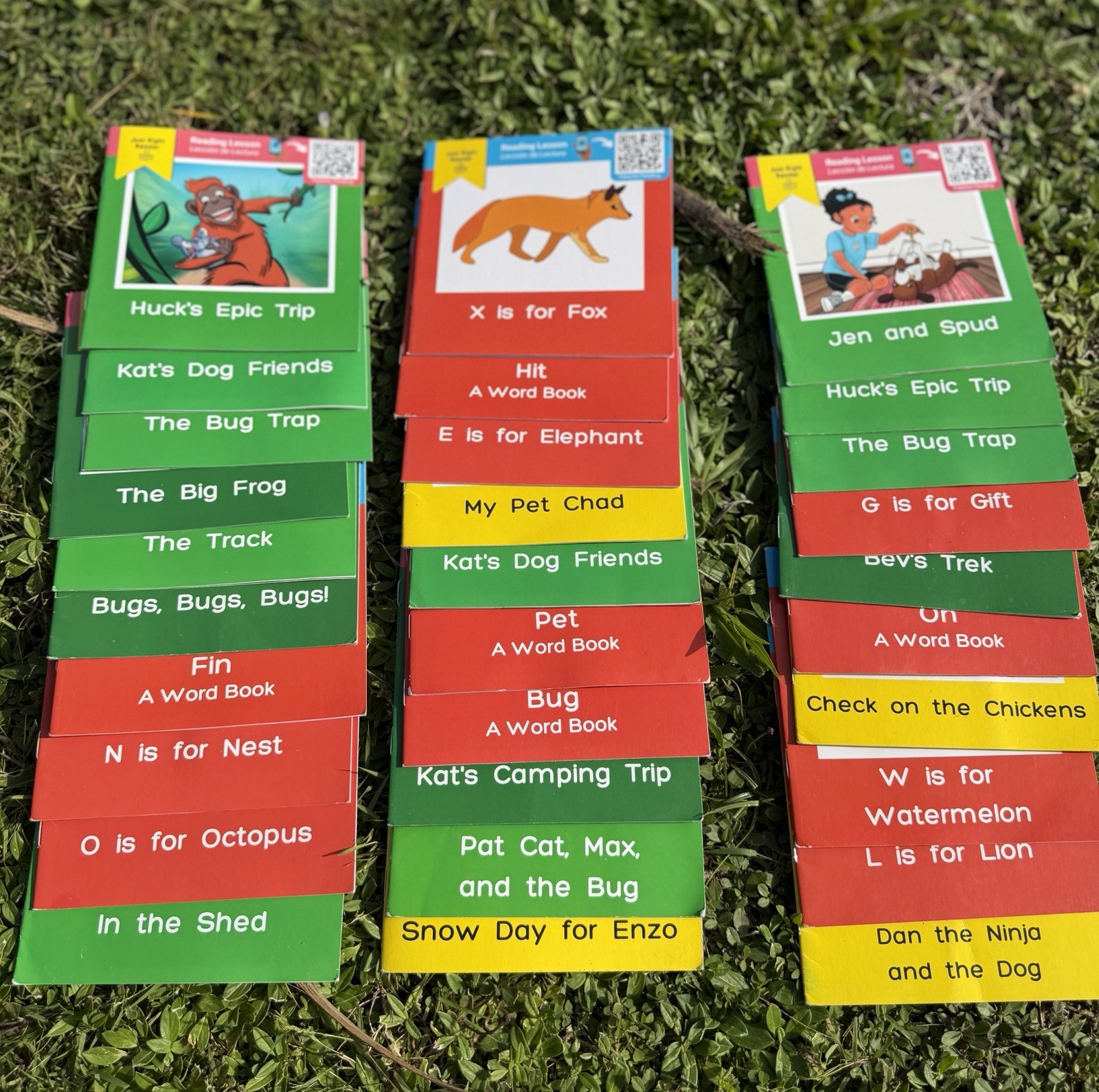 Just RIght Readers Lot of 9 with QR Code Phonics Lessons English