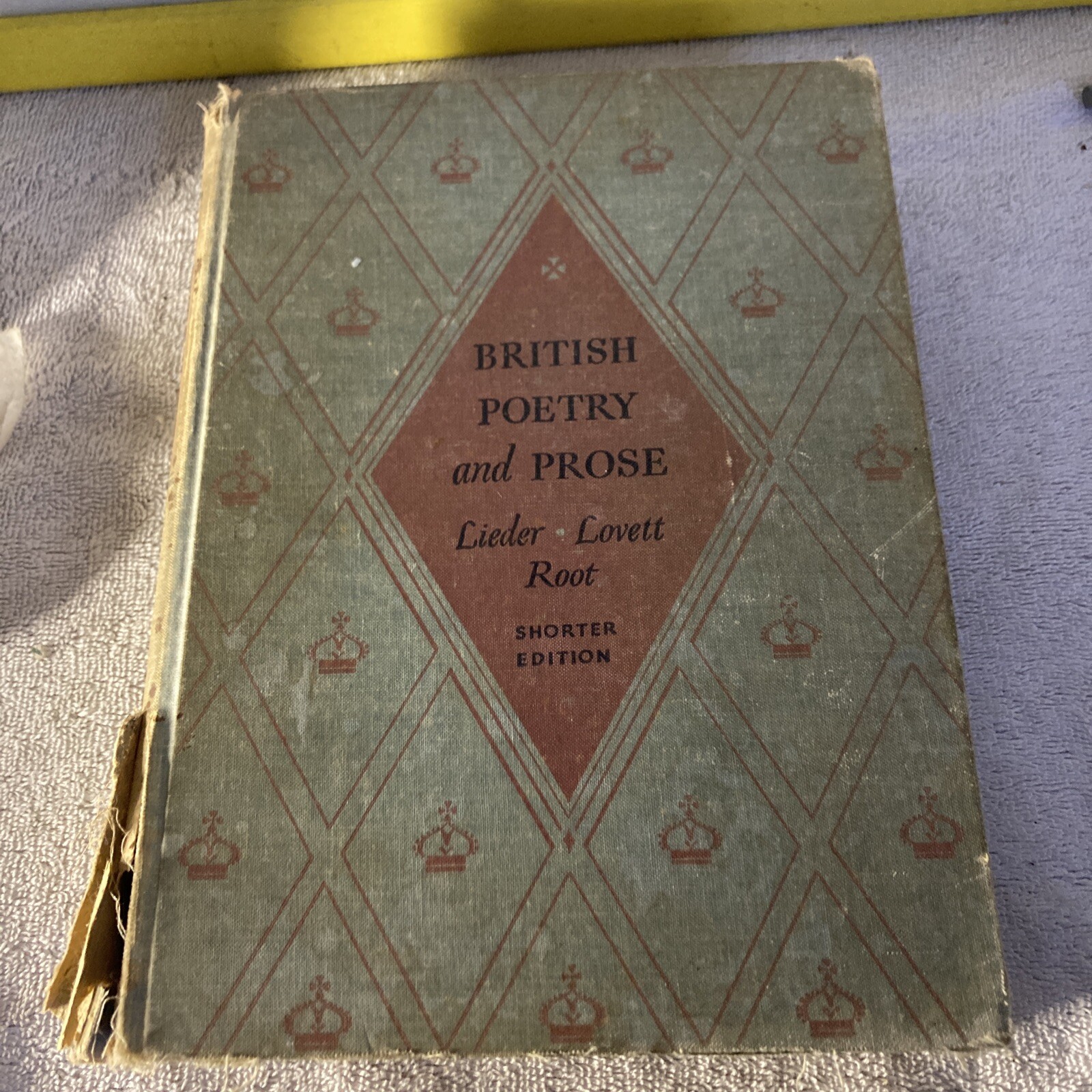 BRITISH POETRY AND PROSE 1951 BOOK SHORTER EDITION
