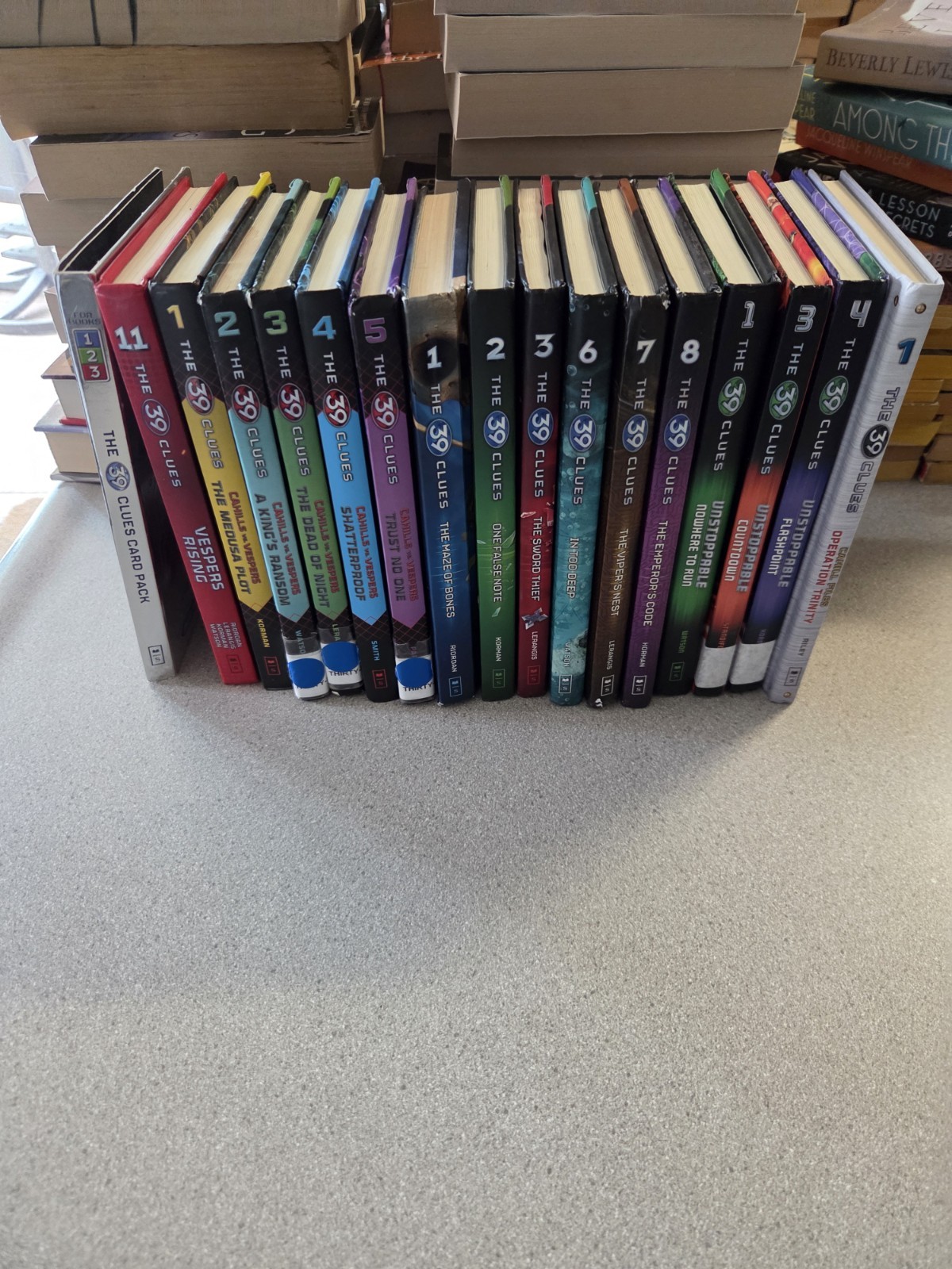 39 Clues. 16 Book Lot. Mixed Series 1 Card Pack Replacement Set. Most Cards Gone