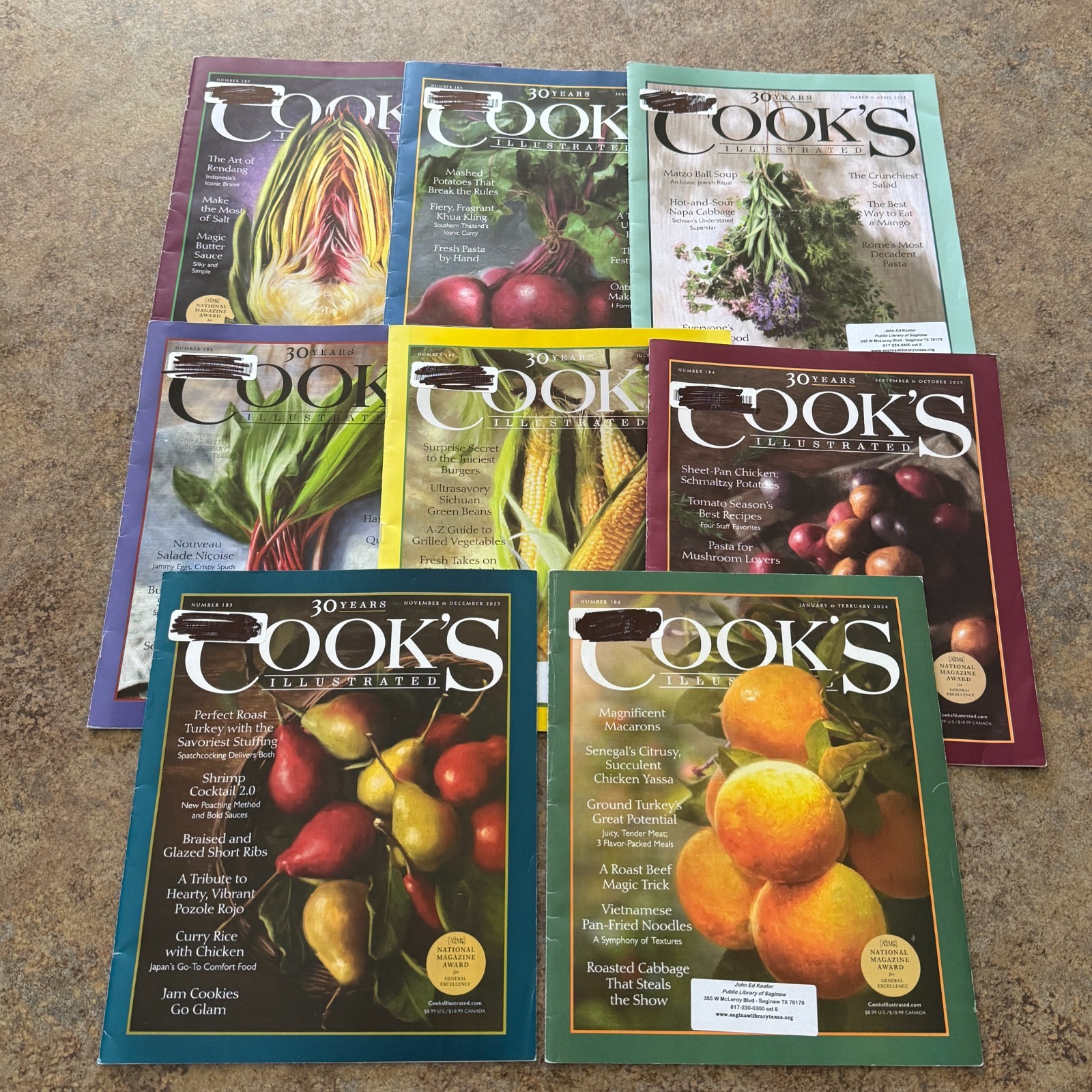 Lot Of 8 Cooks Illustrated Magazine Recipes 2023 2024