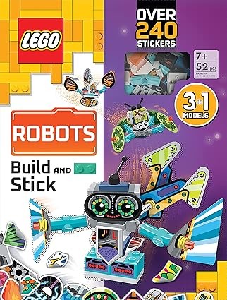 LEGO Books. Build and Stick: Robots: Activity Book with 200+ Stickers New