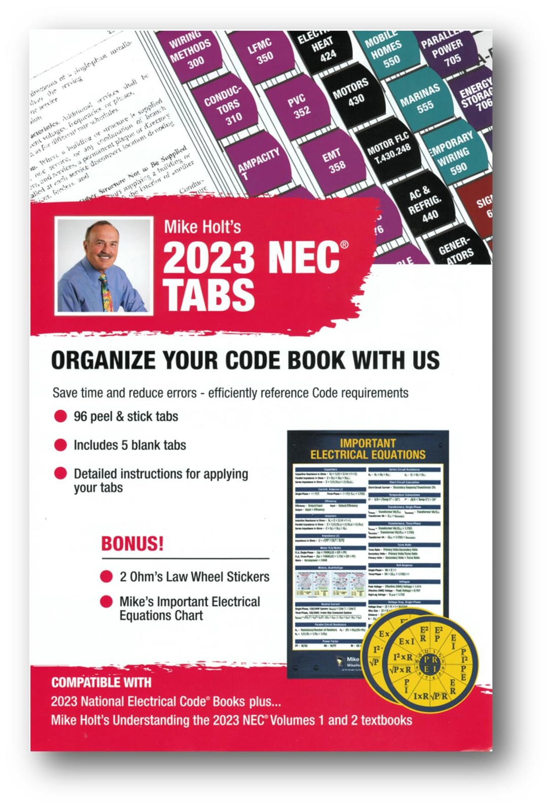 Mike Holt’s Electrical Code Tabs, based on the 2023 NEC (with 96 tabs and 2…